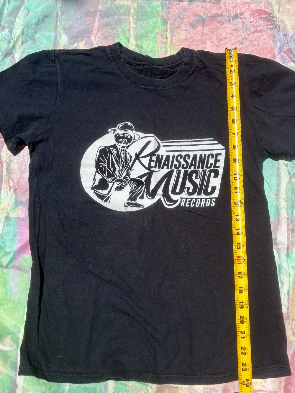 Vintage Retro Renaissance Music Records Black Logo Tee